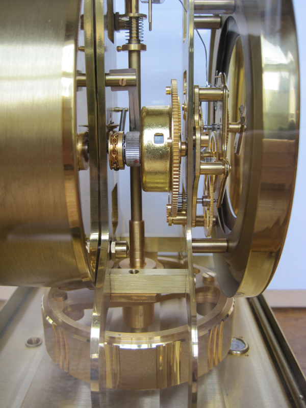 Atmos clock case, right-side view